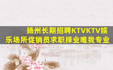 扬州长期招聘KTVKTV娱乐场所促销员求职择业唯我专业